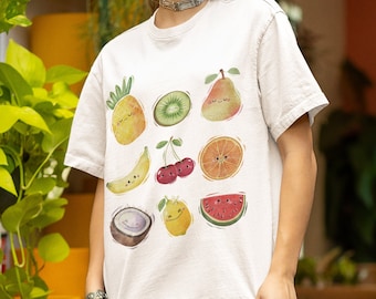 Cute Fruit Aesthetic Unisex TShirt Womens Graphic fruit Aesthetic Retro Shirt, Trendy Mom Aesthetic Fruit Vsco Summer, summer fun aesthetic