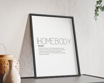 Poster Homebody con cornice in legno - Bianco