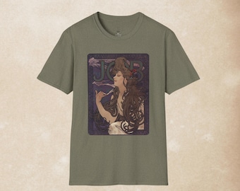 Alphonse Mucha T-Shirt - Unisex Vintage Aesthetic Tee - Vintage French Art Nouveau Tee - Vintage Advertisement Design - Art Nouveau T-Shirt