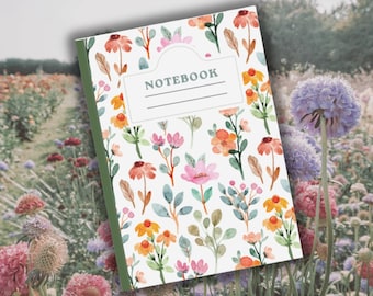 "Notizbuch ""Aquarell Garten Blumen"" - Blumen Notizbuch"