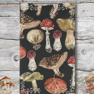 Mushroom Magic Fungi Tea towel - Cottagecore Kitchen Towel