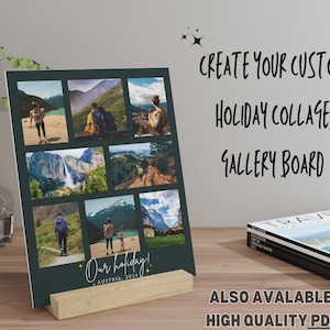 Benutzerdefinierte Urlaub Collage, druckbare Fotocollage Kunsttafel personalisierte Reiseerinnerungen, Reisegeschenk, Urlaubsfotokunstdruck, Reiseerinnerung