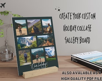 Custom holiday Collage, Printable Photo Collage Art Board Personalized Travel Memories, Travel Gift, Vacation Photo Art Print, Travel memory