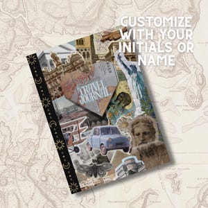 Carnet de voyage personnalisé 2 - Carnet personnalisable - Carnet de bord d'aventures - Carnet à couverture rigide - Carnet Wanderlust - Essentiel de voyage -