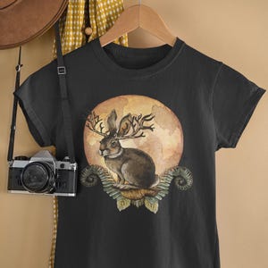 Jackalope T Shirt Cryptid T Shirt Vintage style American folklore Weird Unique Cryptid Creature For Men Women Mythical Magical Graphic