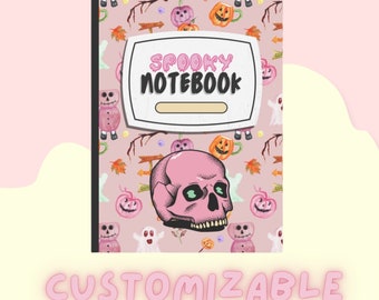 Spooky and Cute Note book - Customizable notebook - Hard cover notebook & Journal - personalize