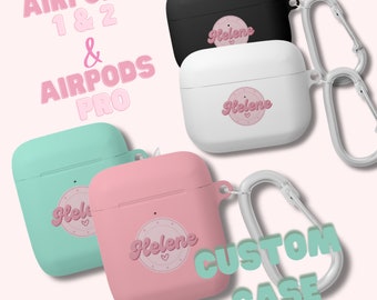 Niedliche personalisierte Airpod Case Cover Soft Shell für Airpods 1,2 & Airpods Pro - Benutzerdefinierte Hülle für Airpods - Personalisieren Sie mit Ihrem Namen