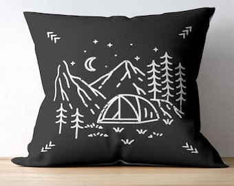 Adventure modern minimalist Pillow case Home Decor Decorative Pillow Case black pillow Cushion Cover Interior Decore Sofa Gift camping gift