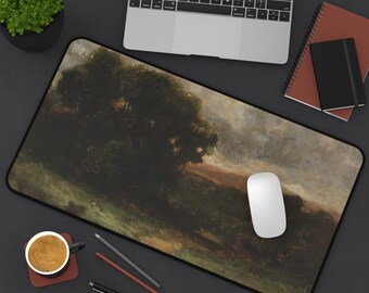 Cozy Gaming desk mat Forest Whimsical desk mat, Boho witchy large mat, cottagecore desk setup, Aesthetic Mousepad Cozy, Large Mouse Pad