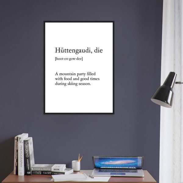 Hüttengaudi - Wall Art - Dictionary (Deutsch, German) - Matte Paper Wooden Framed Poster