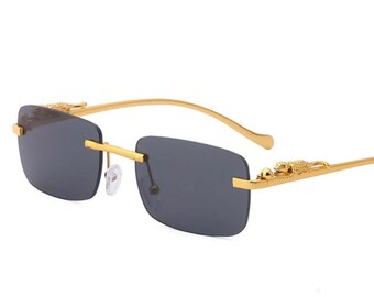 Vintage Buffs Gold Panther Frame Multi-Color Luxury Retro Glasses/Sunglasses , Handmade , Women, Man, glasses , Sunglasses, Gold Sunglasses