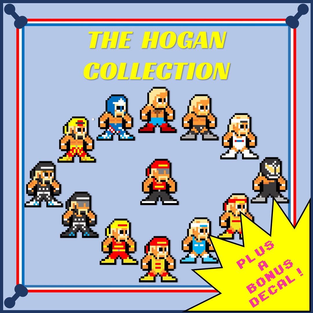 8-bit Pixel Art WWF/WWE Hogan Collection Vinyl Sticker Set of 13 ...