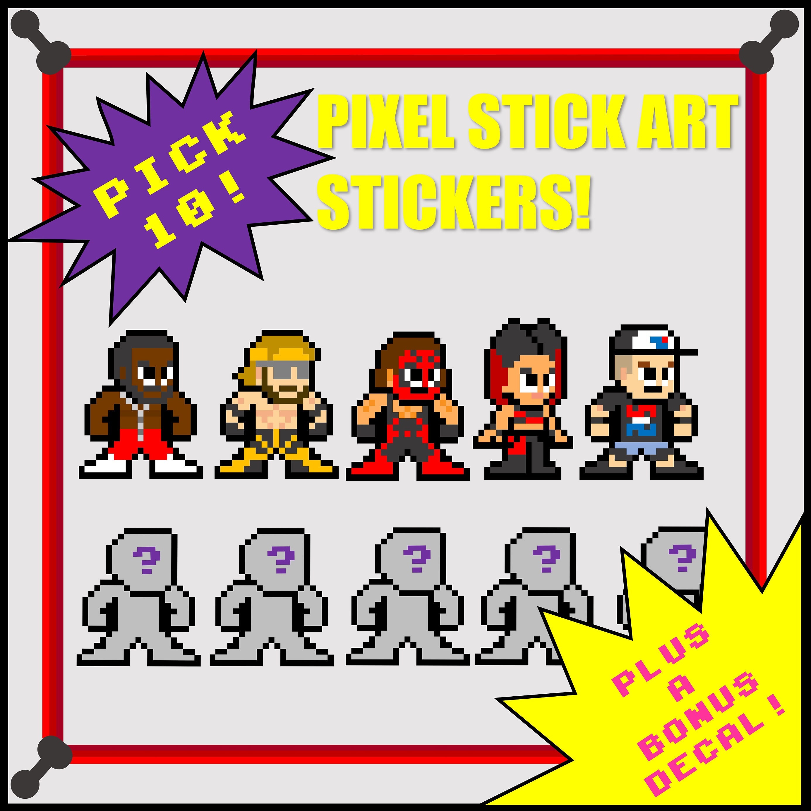 8-bit Pixel Art Pick Any 10 Stickers Hogan Andre Savage Steamboat ...