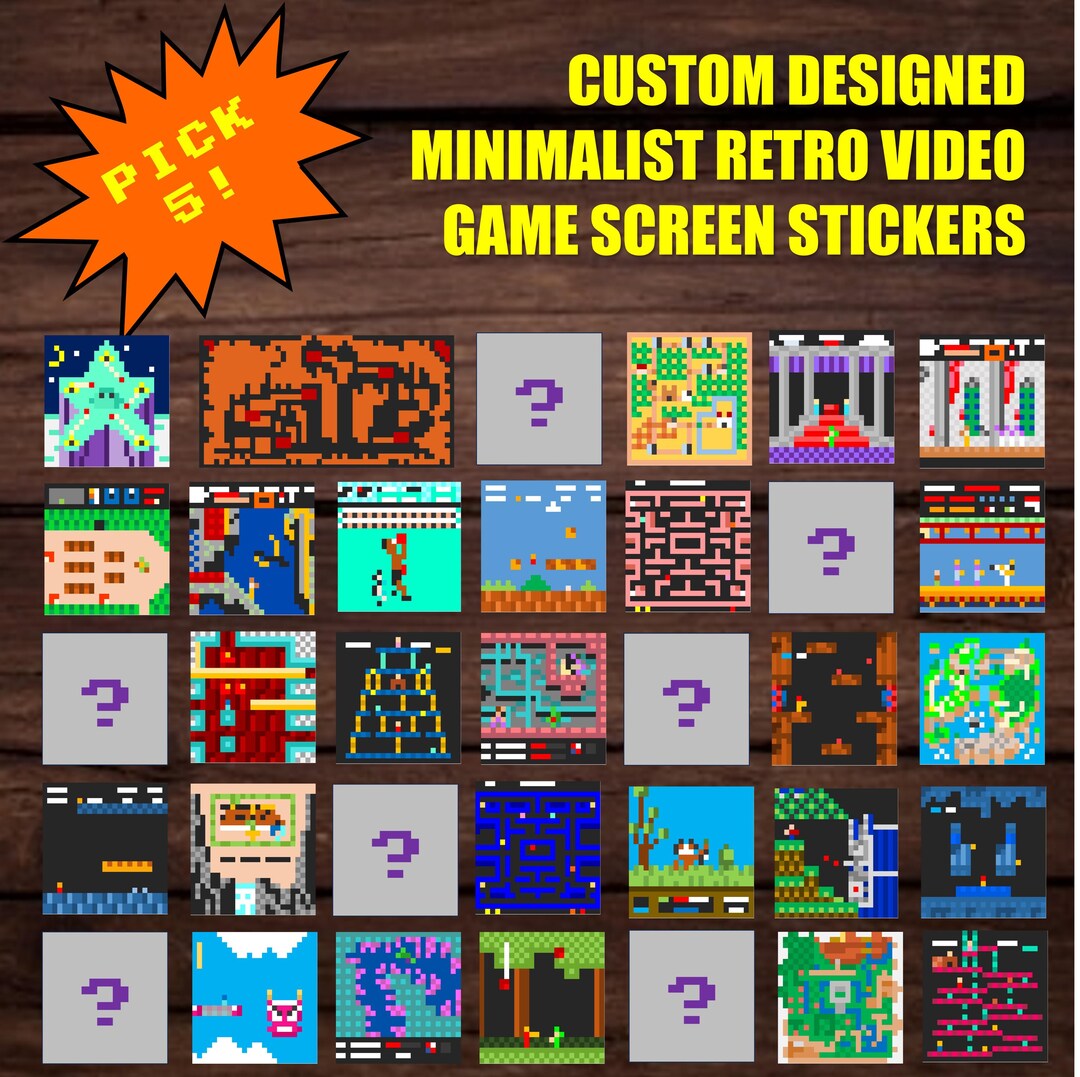 8-bit Custom Made Retro Sticker Set: Pick ANY 5 Video Games - Etsy