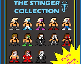 8-Bit Retro Wrestling Stickers: Stinger Collection Vol. 1 Set of 13