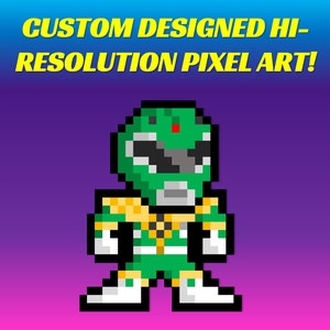 8-bit Sticker Set of 7 Individual Decals: Morphin Time - Custom Pixel ...