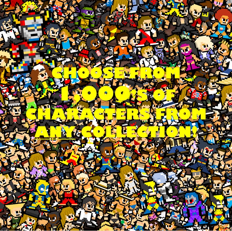 8-bit Custom Retro Sticker Set of 50: Pick ANY 50 Characters - Etsy