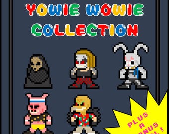 8-Bit Retro Wrestling Stickers: Yowie Wowie Collection Set of 5