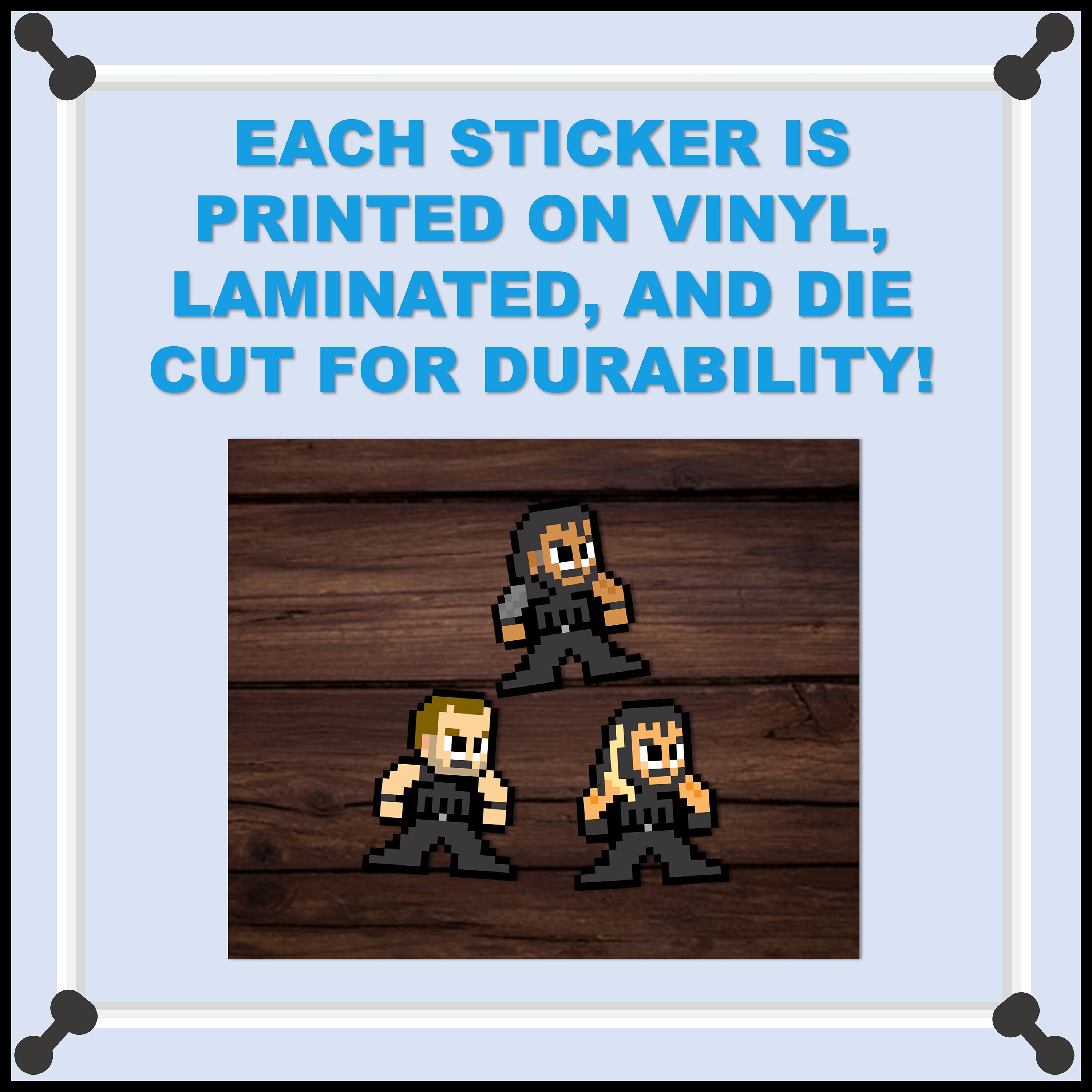 8-bit Retro Wrestling Stickers: Hounds of Justice Set of 3 - Etsy
