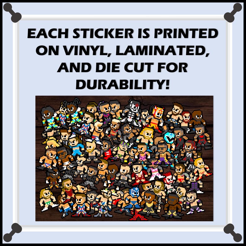 8-bit Retro Wrestling Stickers: Current Era Collection Set of 70 - Etsy