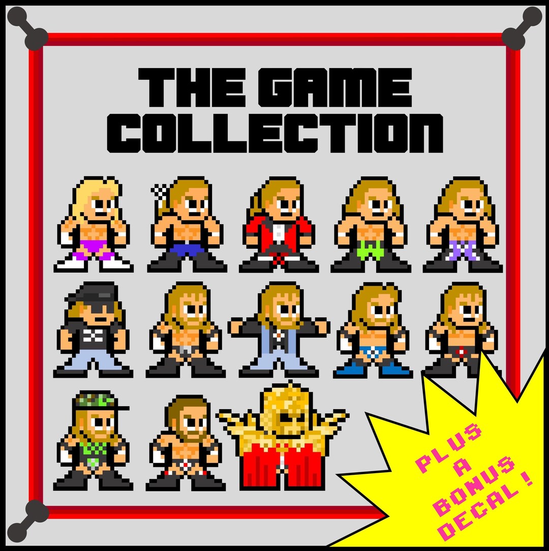 8-bit Retro Wrestling Stickers: Set of 13 - Etsy
