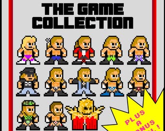 8-Bit Retro Wrestling Stickers: The Game Collection Set Of 13