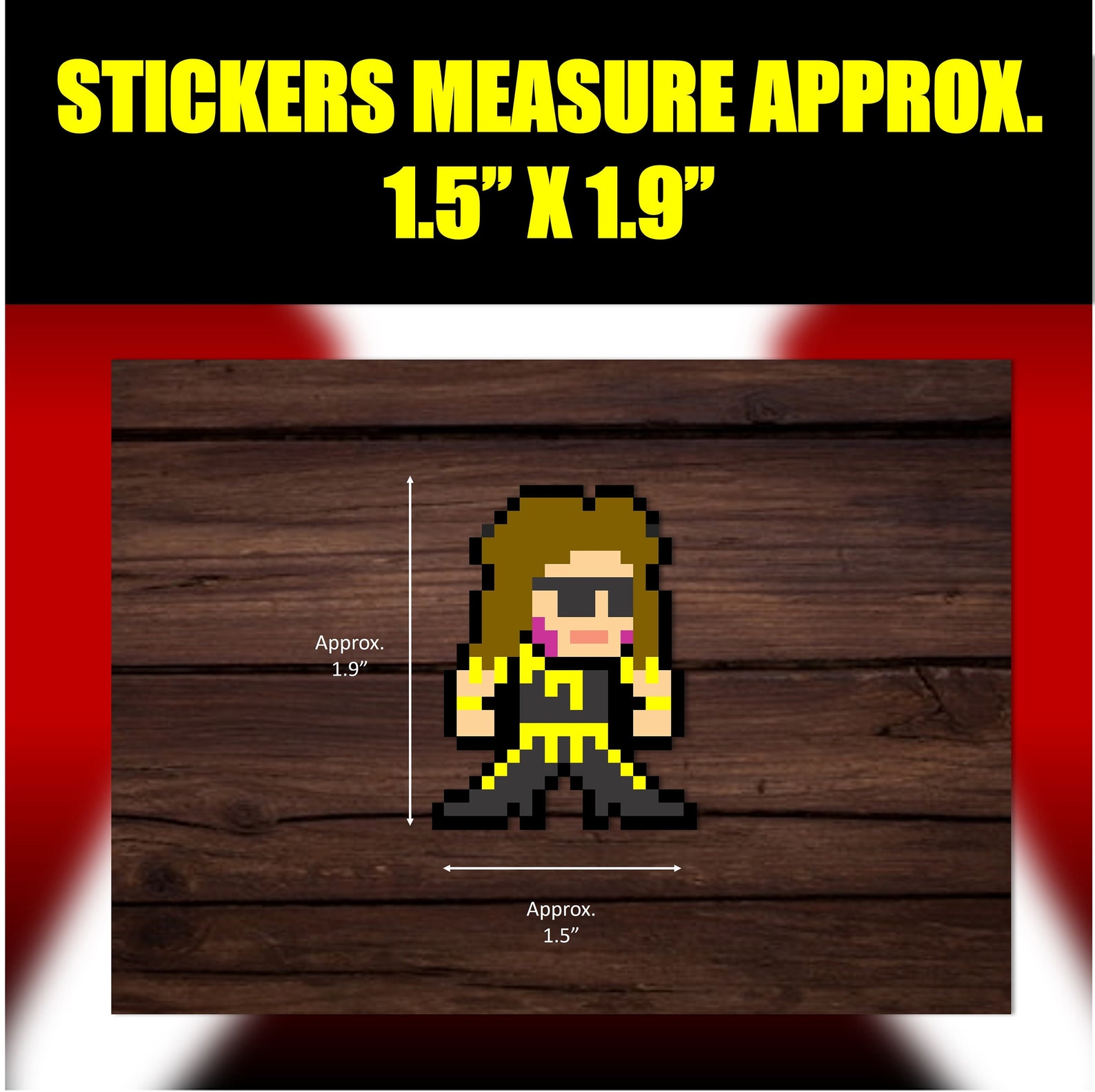 8-bit Sticker Set of 5 Individual Decals: I Wanna Rock - Custom Pixel ...