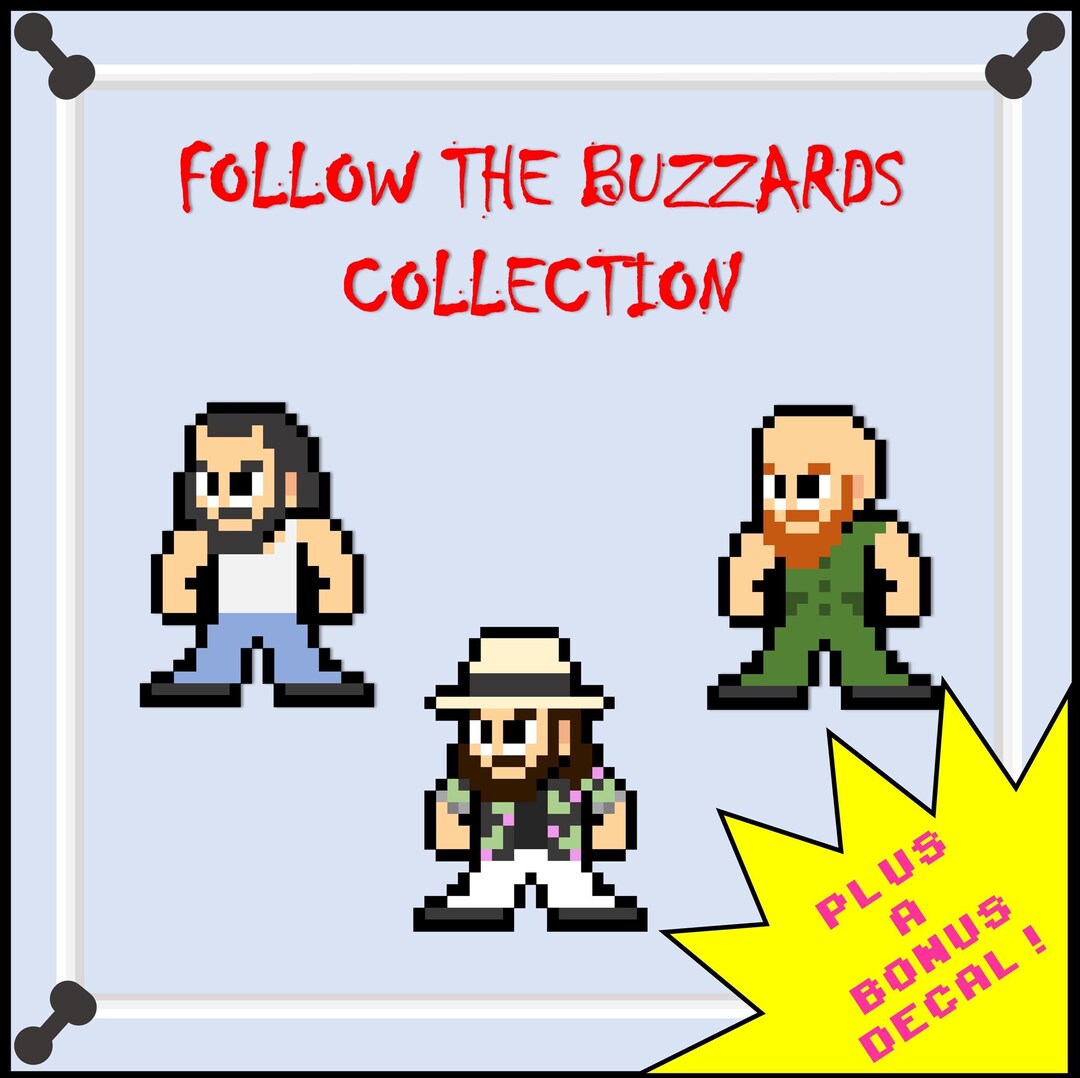 8-bit Retro Wrestling Stickers: Set of 3 - Etsy