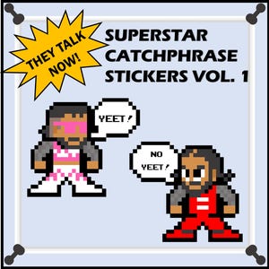 8-Bit Retro Wrestling Stickers: Set of 12