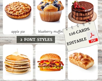Sweets & Treats Flashcards: montessori-nomenclatuurkaarten (bewerkbare pdf)