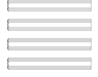 Blank Sheet Music - 5 Large Staves - Printable PDF