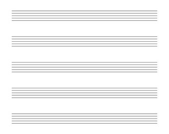 Kids Sheet Music - 7 Very Large Staves - Printable PDF