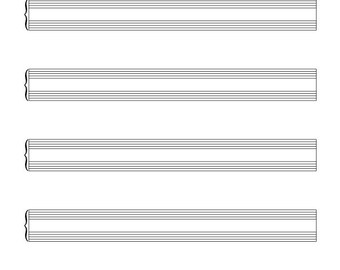 Blank Sheet Music - 5 Small Staves - Printable PDF