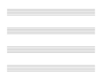 Kids Sheet Music - 6 Very Large Staves - Printable PDF