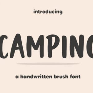 Camping Font, Script Font, Brush Font, Calligraphy Font,Modern Font, Romantic Font, Wedding Font, Commercial Use, Funny Font