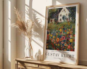Gustav Klimt Print, Klimt Museum Poster, Gustav Klimt Poster, Klimt Exhibition Poster, Gustav Klimt Painting, Flower Garden, Flower