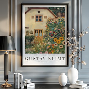 Gustav Klimt Druck, Klimt Museum Poster, Gustav Klimt Poster, Klimt Ausstellungsplakat, Gustav Klimt Malerei, Blumengarten, Blume