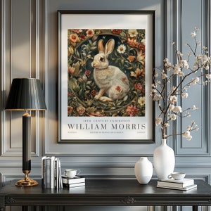 William Morris Print, William Morris Exhibition Print, William Morris Poster, Vintage Wall Art, Textiles Art, Vintage Poster, Rabbit Print