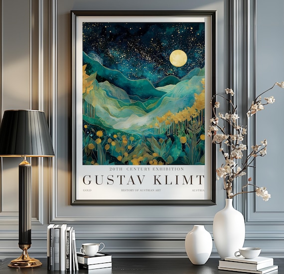 Gustav Klimt Sunset Print, Klimt Museum Poster, Gustav Klimt Poster, Klimt Exhibition Poster, Gustav Klimt Painting, Flower Garden, Flower