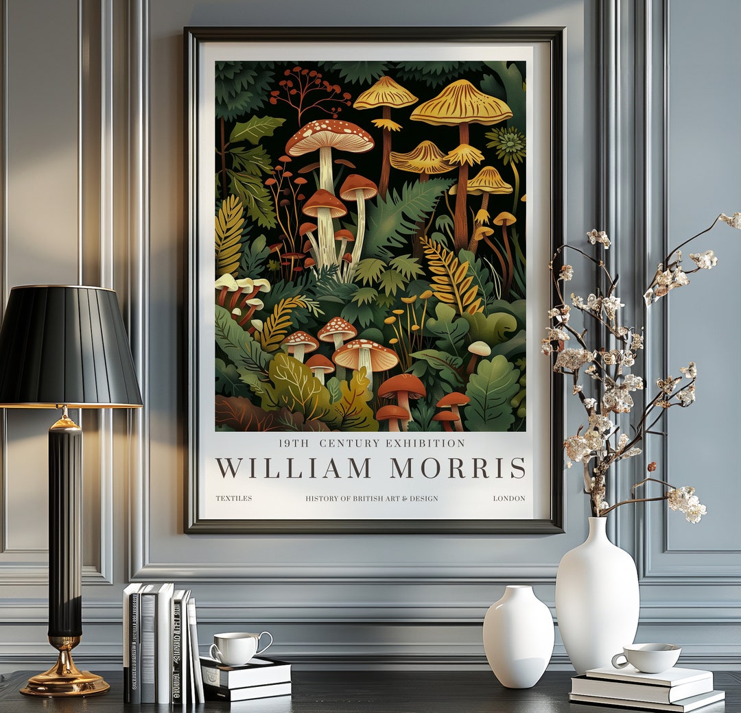 William Morris Mushroom Print, William Morris Exhibition Print, William ...