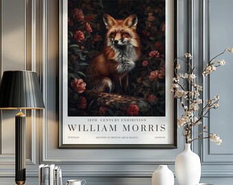 William Morris Fox Wall Print, William Morris Exhibition Print, William Morris Poster, Vintage Wall Art, Textiles Art, Fox Poster