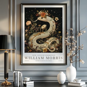 William Morris Snake Print, William Morris Ausstellungsdruck, William Morris Poster, Vintage Wandkunst, Textilkunst, Schlange Poster