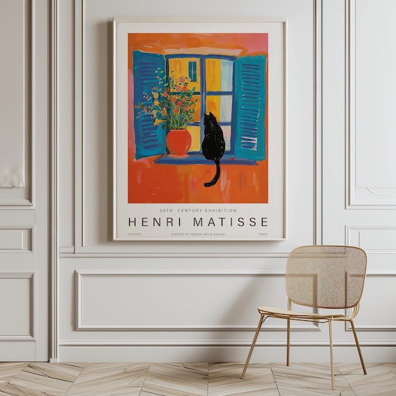 Henri Matisse Open Window Cat Print - Matisse Poster for Modern