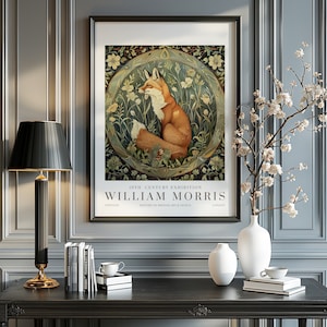 William Morris Print, William Morris Exhibition Print, William Morris Poster, Vintage Wall Art, Textiles Art, Vintage Poster, Fox Print