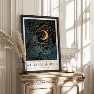 William Morris Moon & Stars Print, William Morris Exhibition Print ...