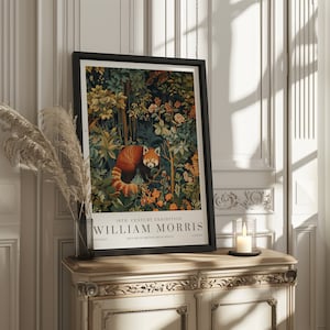 William Morris Roter Panda Druck, William Morris Ausstellung Druck, William Morris Poster, Vintage Wandkunst, Textilkunst, Roter Panda Poster