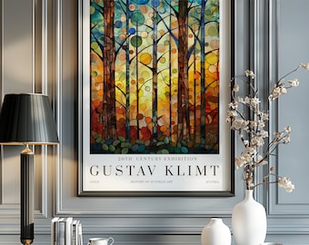 Gustav Klimt Forest Print, Klimt Museum Poster, Gustav Klimt Poster, Klimt Exhibition Poster, Flower Garden, Flower Market