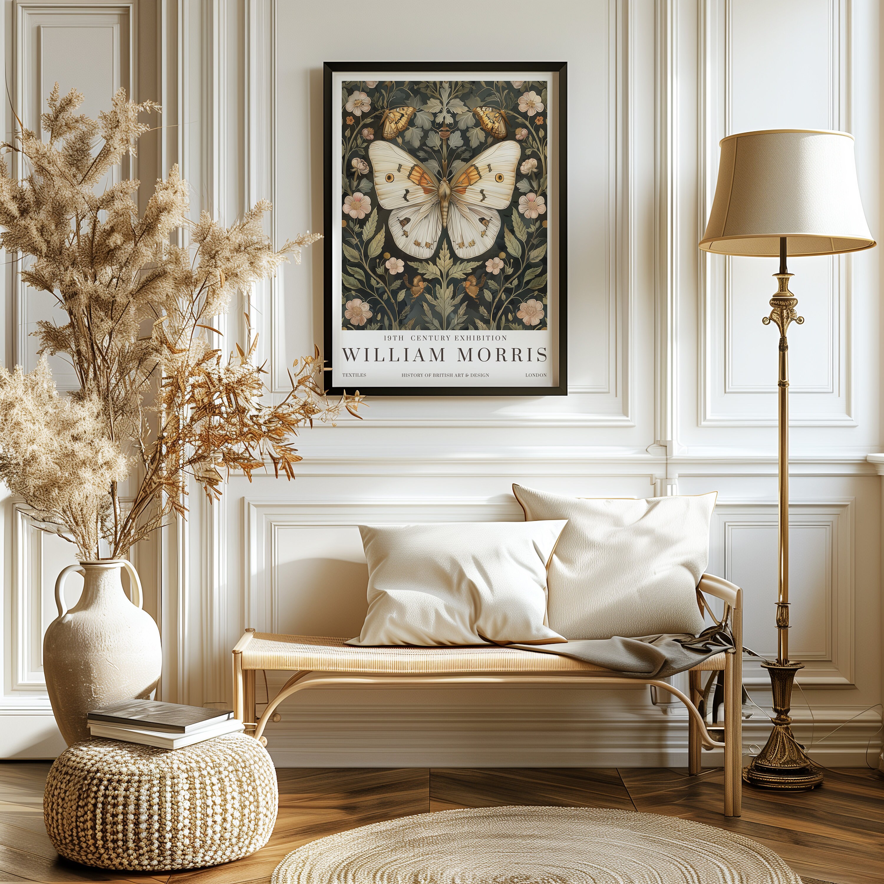 William Morris Butterfly Print, William Morris Exhibition Print ...
