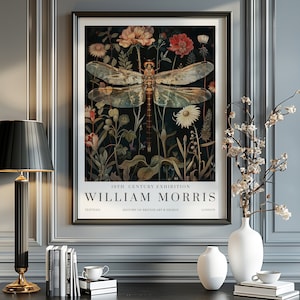 William Morris Print, William Morris Ausstellungsdruck, William Morris Poster, Vintage Wandkunst, Textilkunst, Vintage Poster, Libellenkunst