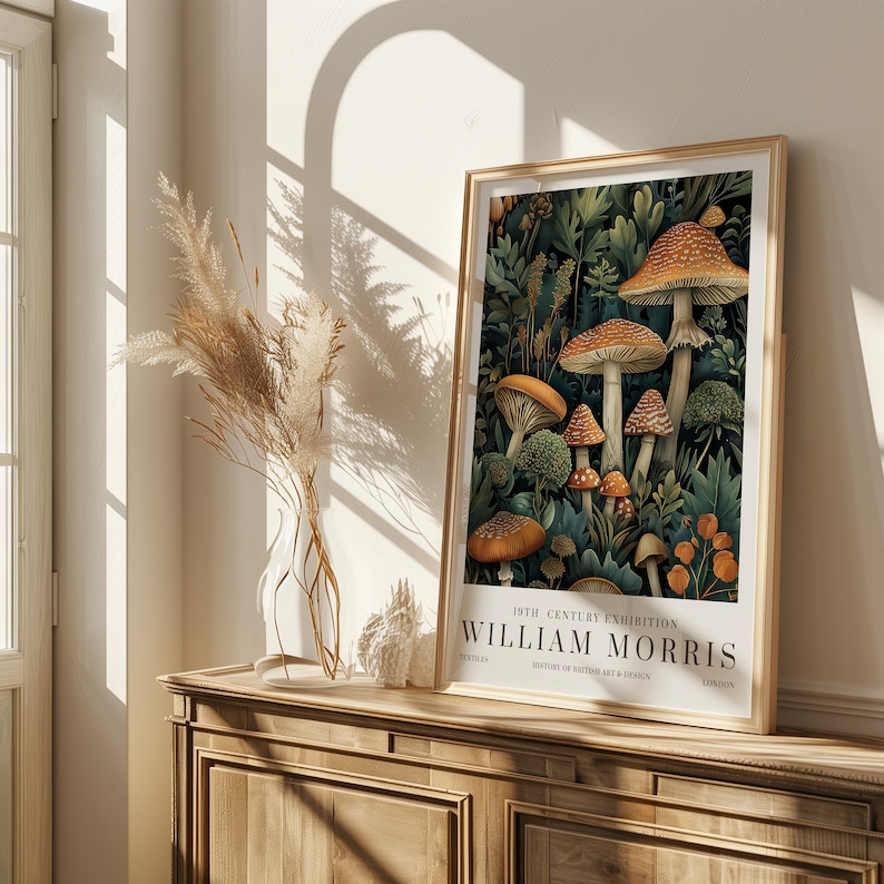 William Morris Mushroom Print, William Morris Exhibition Print, William ...